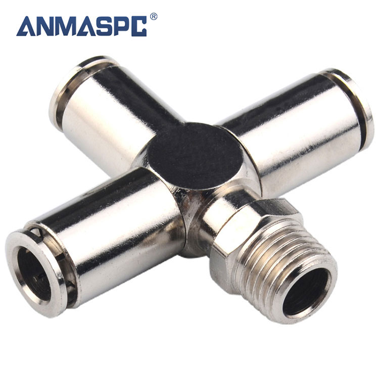 Hindi kinakalawang na asero 304 316 Cross Type Pipe Fittings Brass Quick Connector Union